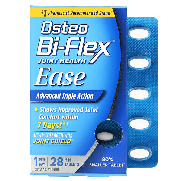 Osteo Bi-Flex (أوستيو باي-فليكس)‏, أستيو ثنائي فليكس، سهولة، يو سي فورمولا الكولاجين، 28 أقراص صغيرة