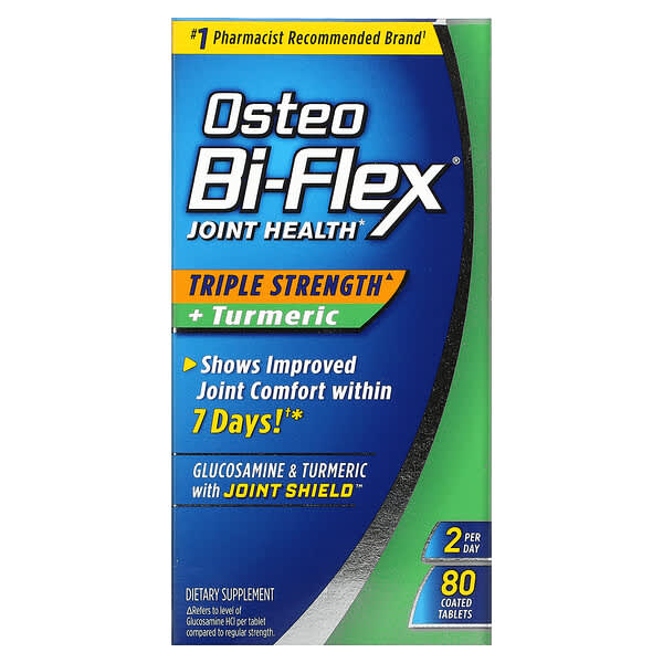 Osteo Bi-Flex, Joint Health，三倍強度 + 薑黃，80 片包衣片劑