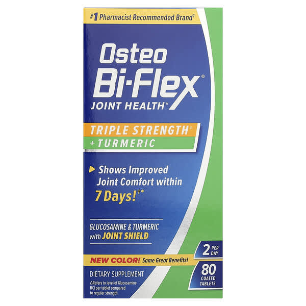 Osteo Bi-Flex, Joint Health，三倍強度 + 薑黃，80 片包衣片劑