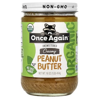 Once Again, Organic Peanut Butter, Creamy, Unsweetened, 454 g (16 oz)