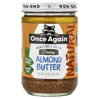 Once Again, Almond Butter, Creamy, Unsweetened & Roasted, 454 g (16 oz)