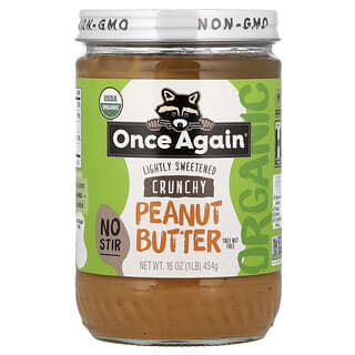 Once Again, Organic Peanut Butter, Crunchy, Lightly Sweetened, 454 g (16 oz)