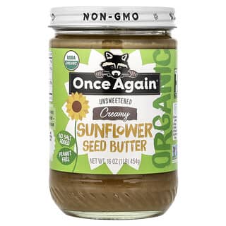 Once Again, Mentega Biji Bunga Matahari Krim Organik, Tanpa Pemanis, 454 g (16 ons)