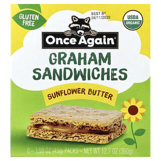 Once Again, Graham Sandwiches, соняшникова паста, 8 упаковок по 45 г (1,59 унції)