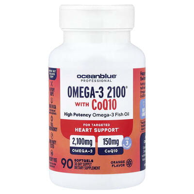 OceanBlue, Professional, Omega-3 2100® with CoQ10, Orange, 90 Softgels