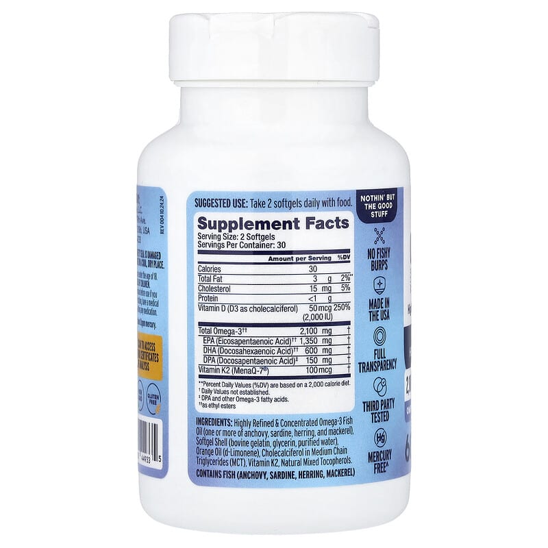 プロフェッショナル、ビタミンK2＆D3配合Omega-3 2100®（オメガ3 2100