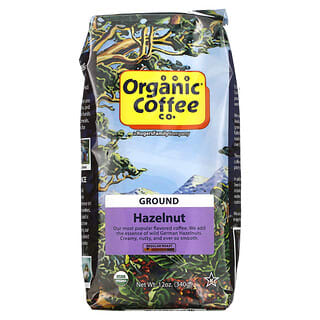 Organic Coffee Co., بندق، مطحون، تحميص عادي، 12 أونصة (340 جم)