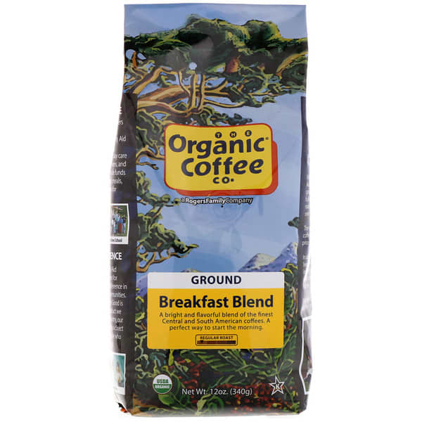Organic Coffee Co., ブレックファーストブレンド、グラウンドコーヒー、340g(12oz)