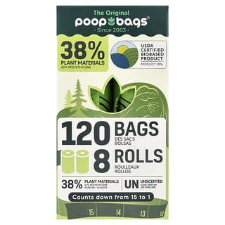 Original Poop Bags, Unscented, 120 Bags