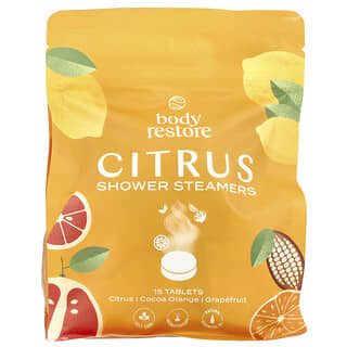 Body Restore, Vapeurs de douche, Agrumes, Cacao orange, Pamplemousse, 15 comprimés, 398 g