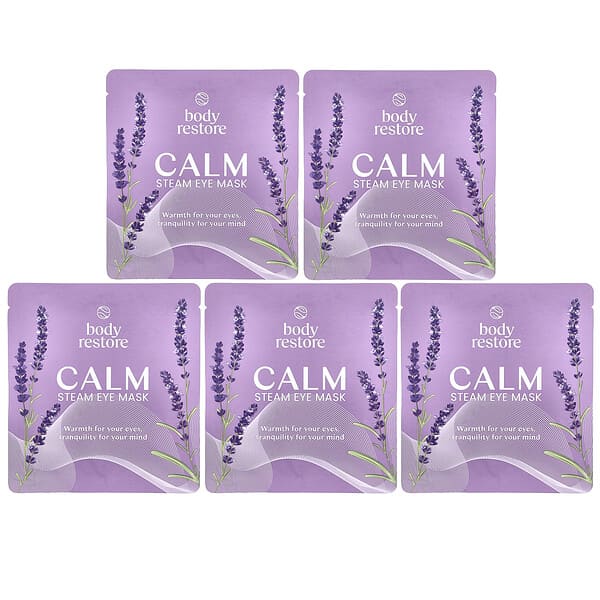 Body Restore, 스팀 아이 마스크, 라벤더, 5팩