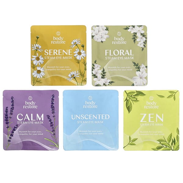 Body Restore, 스팀 아이 마스크, 버라이어티 팩, 5팩