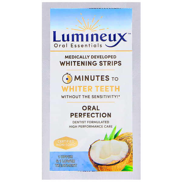 Lumineux Oral Essentials, ルミネックス、 歯科医が開発したホワイトニングストリップ、上歯・下歯（各1本）の治療用
