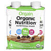Organic Nutrition ، مخفوق غذائي ، مثلج ، موكا ، 4 عبوات ، 11 أونصة سائلة (330 مل) لكل عبوة