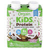 Orgain, Kids Protein™, Batido nutricional orgánico, Chocolate, Paquete de 4 unidades, 244 ml (8,25 oz. líq.) cada una