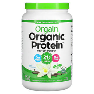 Orgain, مسحوق البروتين العضوي، نباتي، فول الفانيليا، 2.03 رطل (920 غرام)