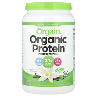 Orgain, Organic Protein ™, порошок на растительной основе, ваниль, 920 г (2,03 фунта)