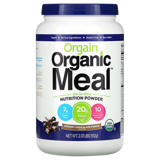 Orgain, Refeição Orgânica, Nutrição em Pó Completa, Fudge de Chocolate Cremoso, 912 g (2,01 lbs)