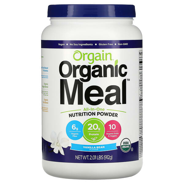 Orgain, Organic Meal, универсальный пищевой порошок, ваниль, 912 г (2,01 фунта)