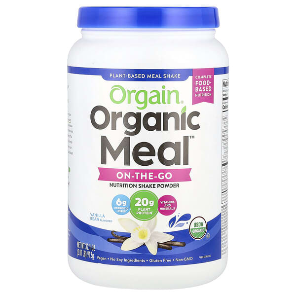 Orgain Organic Meal™, On-The-Go Nutrition Shake Powder, Vanilla Bean, 2.01 lb (912 g)