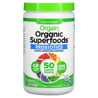 Orgain, органические суперфуды на растительной основе и пробиотики, оригинальный вкус, 280 г (9,9 унции)