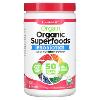 Orgain, 有機 Superfood + 益生菌超級營養粉，漿果味，9.9 盎司（280 克）