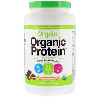 Orgain, Proteína em Pó Orgânica, À Base de Plantas, Manteiga de Amendoim com Chocolate, 920 g (2,03 lb)