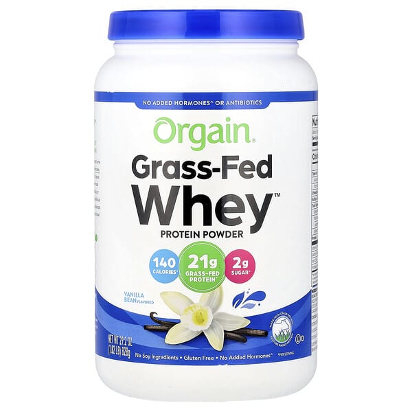 Orgain Grass-Fed Whey™ Protein Powder, Vanilla Bean, 1.82 lbs (828 g)