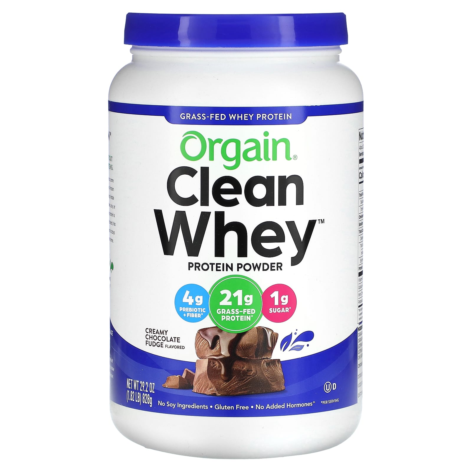 Grass-Fed Whey Protein, Clean Whey Protein Powder, Creamy Chocolate Fudge,  1.82 lbs (828 g)