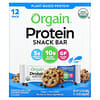 Organic Plant-Based Protein Bar, Chocolate Chip Cookie Dough, 12 Bars, 1.41 oz (40 g) Each