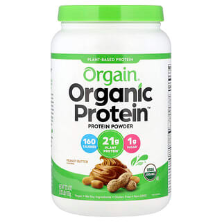 Orgain, Organic Protein Powder, Plant-Based, Peanut Butter, 2.03 lb (920 g)