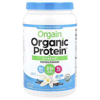 Orgain, Bio-Protein + Greens, pflanzliches Proteinpulver, Vanilleschote, 882 g (1,94 lb.)