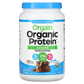 Orgain, Organic Protein + Greens, Plant Based Protein Powder, Creamy Chocolate Fudge, 1.94 lbs (882 g)
