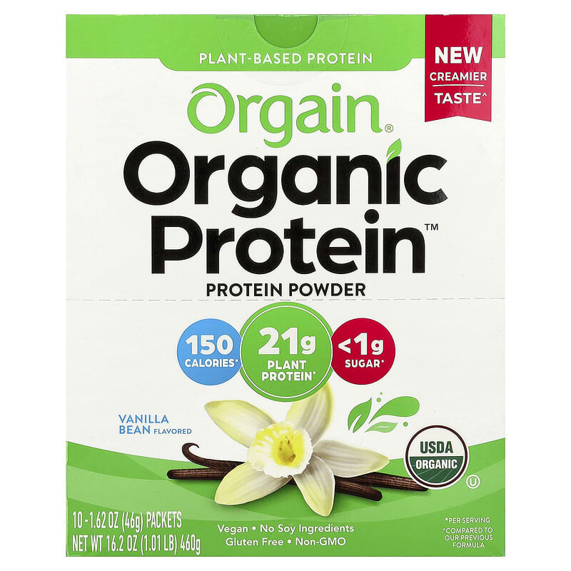 Orgain Organic Protein プロテインパウダー 680g 2個 Organic Protein™（オーガニックプロテイン）パウダー、植物性、バニラ