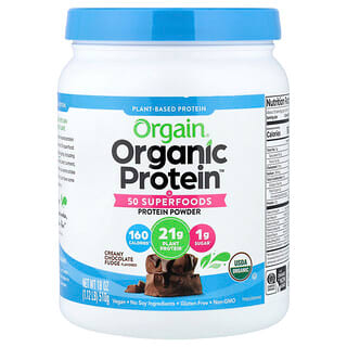 Orgain, Органический протеиновый порошок + 50 Superfoods, сливочная шоколадная помадка, 510 г (1,12 фунта)