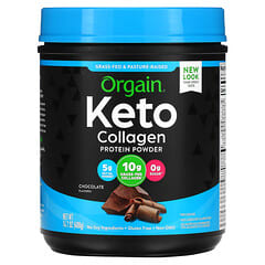 Orgain, Cetogénico, Proteína de colágeno cetogénico con aceite de MCT, Chocolate, 400 g (0,88 lb)