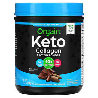Orgain, Keto, Poudre de protéines de collagène cétogène avec huile TCM, Chocolat, 400 g