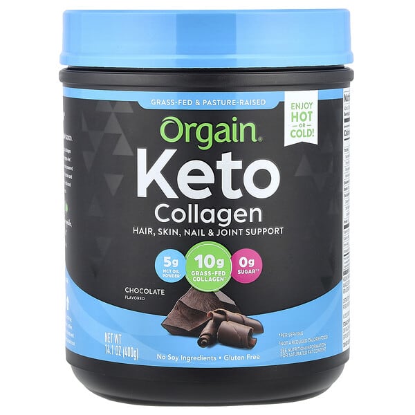 Orgain Keto Collagen Powder, Chocolate, 14.1 oz (400 g)