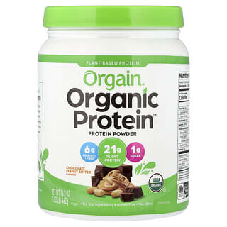 Orgain, Bio-Proteinpulver, pflanzlich, Schoko-Erdnussbutter,  462 g (1,02 lb)