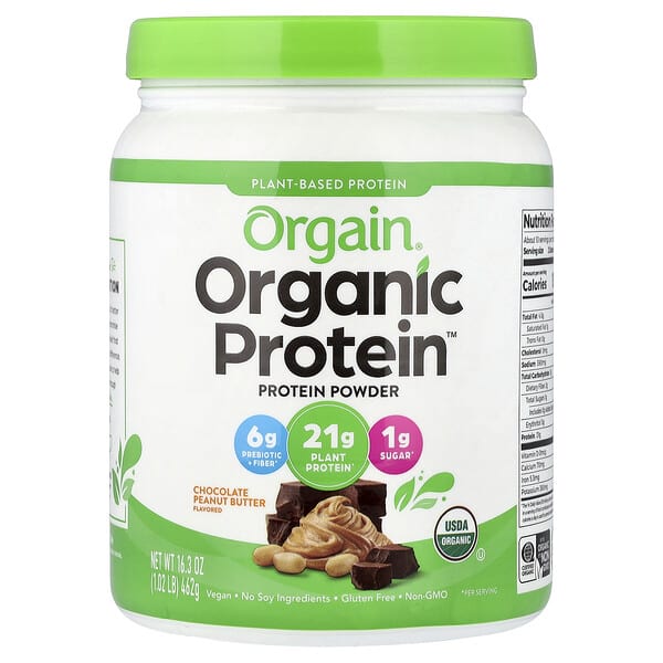 Orgain Organic Protein™ Powder, Plant-Based, Chocolate Peanut Butter, 1.02 lbs (462 g)