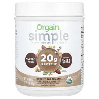 Orgain, Simple, Poudre de protéines végétales, Chocolat crémeux, 567 g