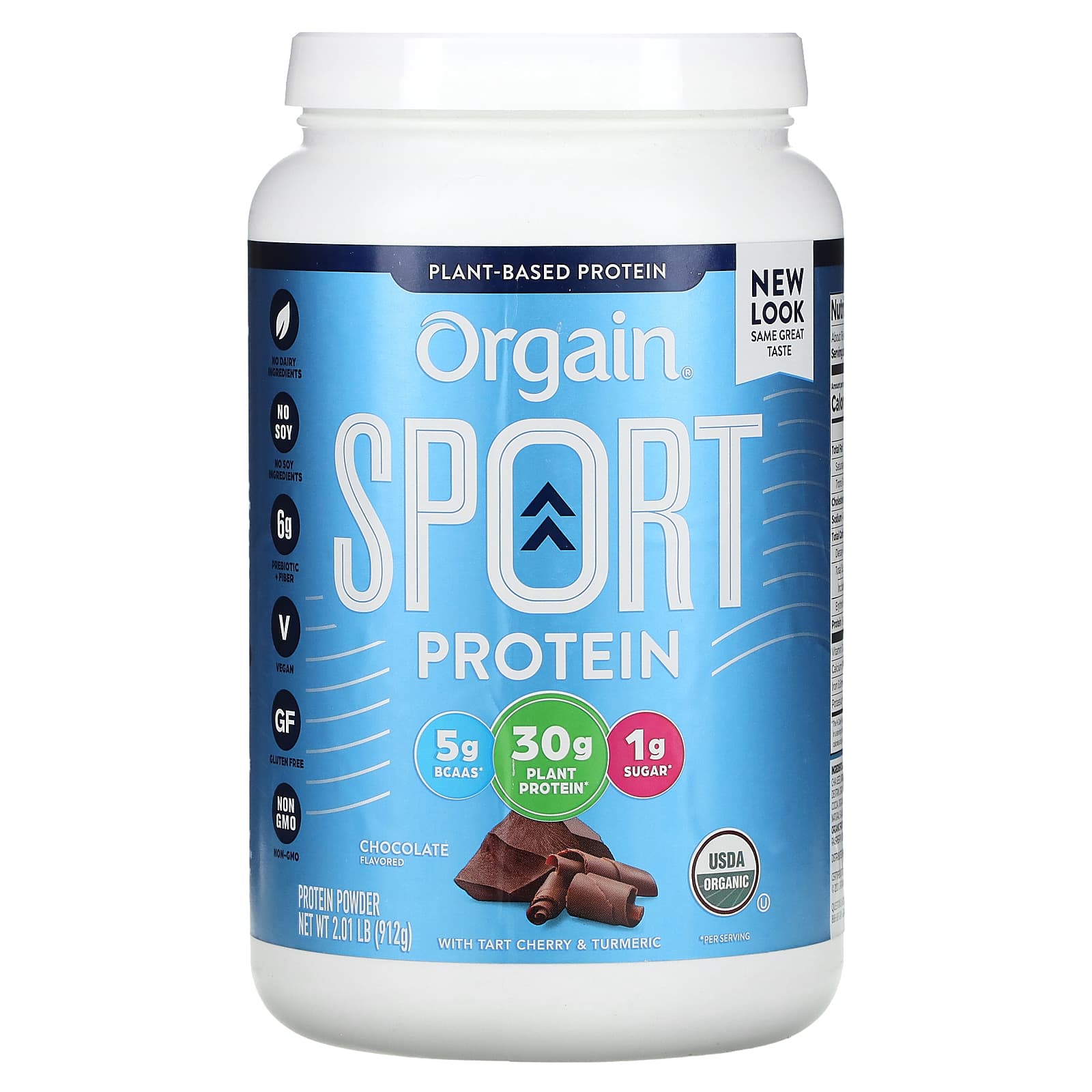 Orgain, Sport Protein Powder, Plant-Based, Chocolate, 2.01 lb (912 g)