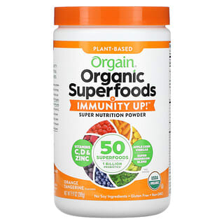 Orgain, Superaliments biologiques à base de plantes + Immunity Up, Orange tangerine, 280 g