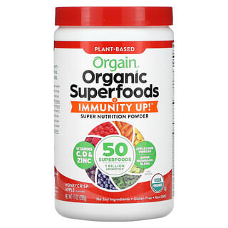 Orgain, Superaliments biologiques à base de plantes + Immunity Up, Honeycrisp Apple, 280 g
