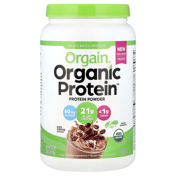 Orgain Organic Protein™ Powder, Plant-Based, Iced Coffee, 2.03 lbs (920 g)