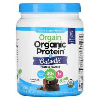 Orgain, Organic Protein Powder + Oatmilk, Plant Based, Chocolate, 1.05 lb (479 g)