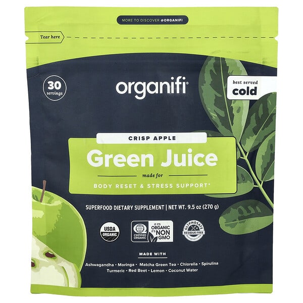 Organifi, Green Juice, Crisp Apple, 9.5 oz (270 g)