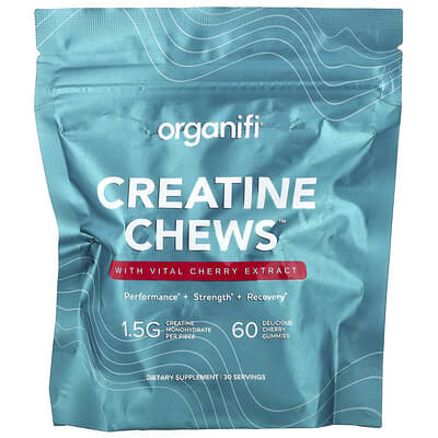 Organifi, Creatine Chewables™, Cherry Flavor, 60 Gummies