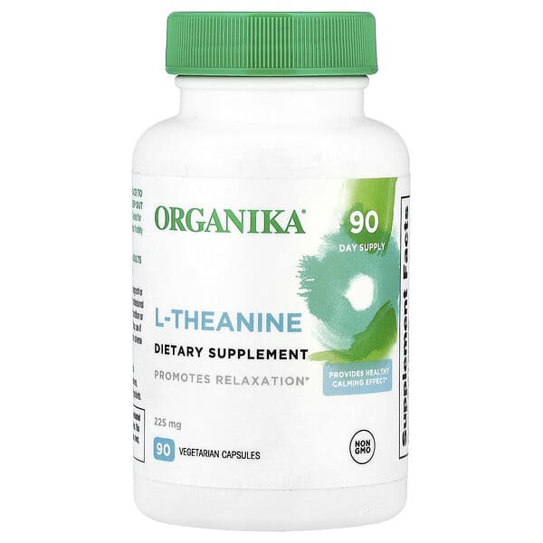 Organika, L-茶氨酸素食膠囊，225 毫克，90 粒