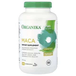 Organika, Maca, 750 mg, 180 capsules végétariennes